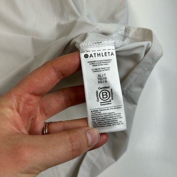 Athleta Tank Top Womens XLT Racerback Nylon White Athletic Running - Picture 8 of 8
